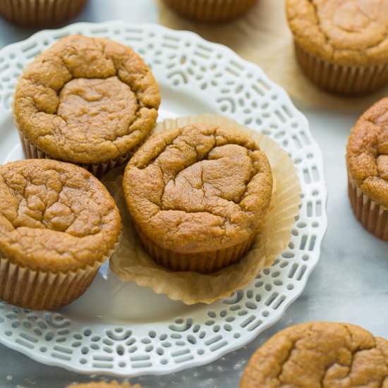 Coconut Flour Peanut Butter Banana Muffins