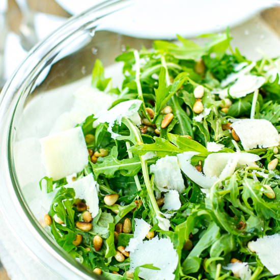 Arugula Parmesan Pine Nut Salad