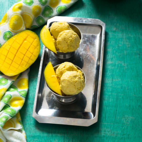 No Churn Mango Ice Cream