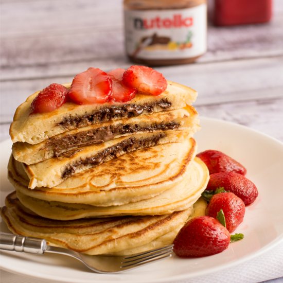 Nutella Stuffed Pancakes