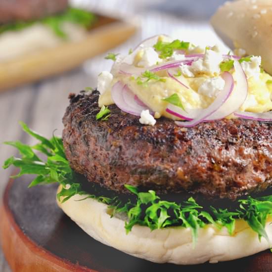 Greek Burger with Feta Cream