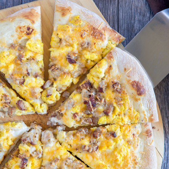 Sausage Breakfast Pizza w Country Gravy