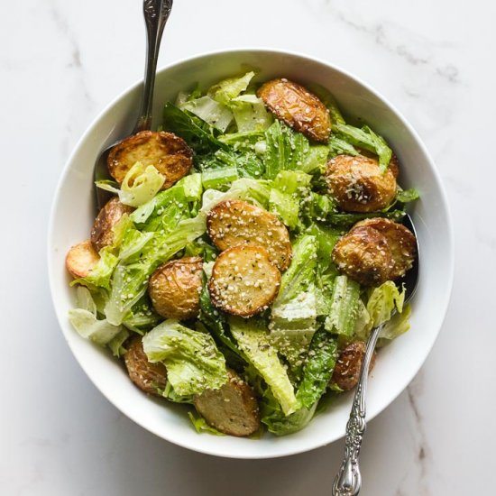 Roasted Potato Caesar Salad