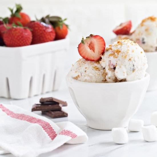 Strawberry S’mores Ice Cream