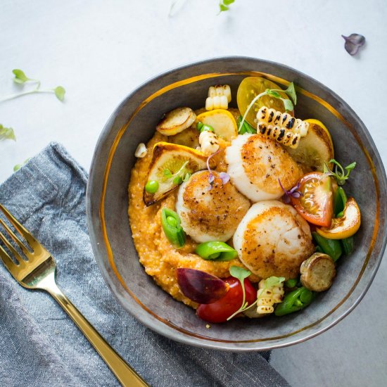 Roasted Red Pepper Polenta Bowls