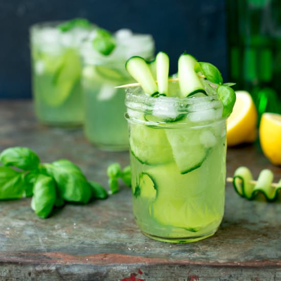 Gin and cucumber basil smash