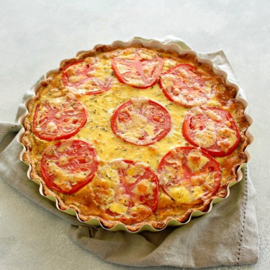 Easy Cheese Crust Tomato Quiche