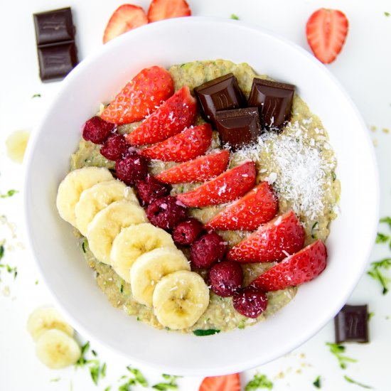 Zucchini oats breakfast bowl