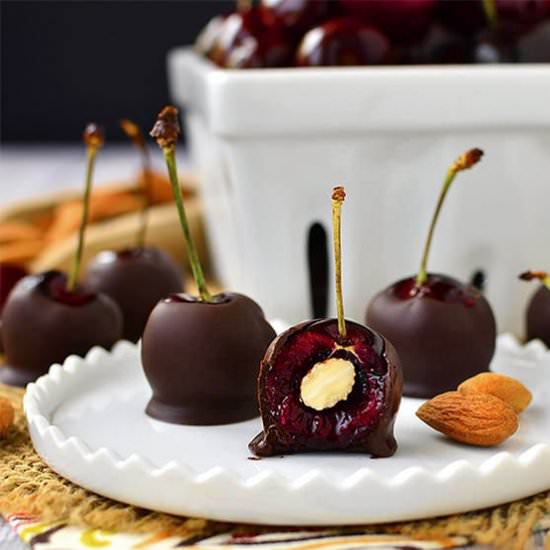 Almond-Stuffed Chocolate Cherries