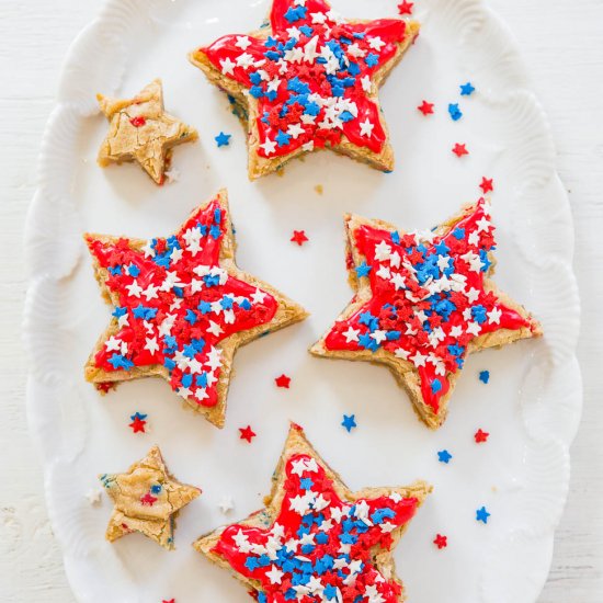 Red, White, and Blue Star Cookies