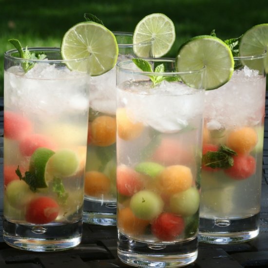 Melon Ball Mojitos