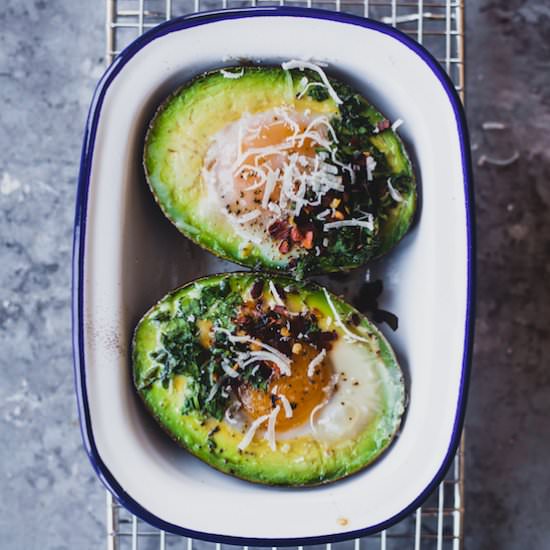 Egg and Spinach Baked Avocado