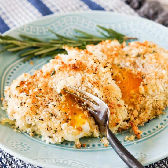 Crispy Baked Eggs w/ Onions