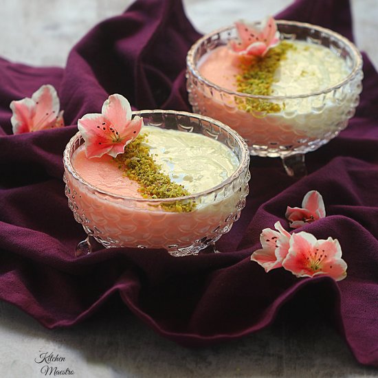 Mahalabia with Rose Syrup