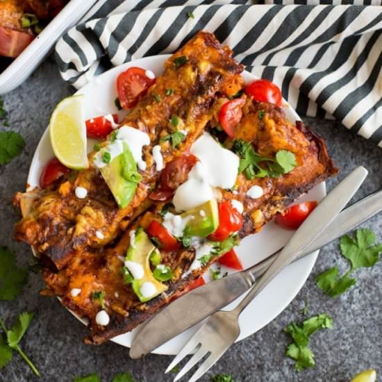 Skinny Sweet Potato Enchiladas