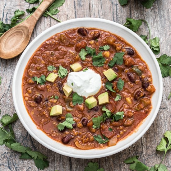 Healthy Red Lentil Chili