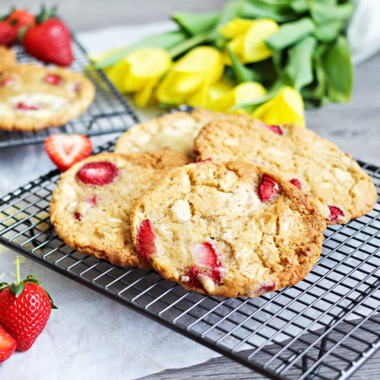 Strawberry White Choc Chip Cookies