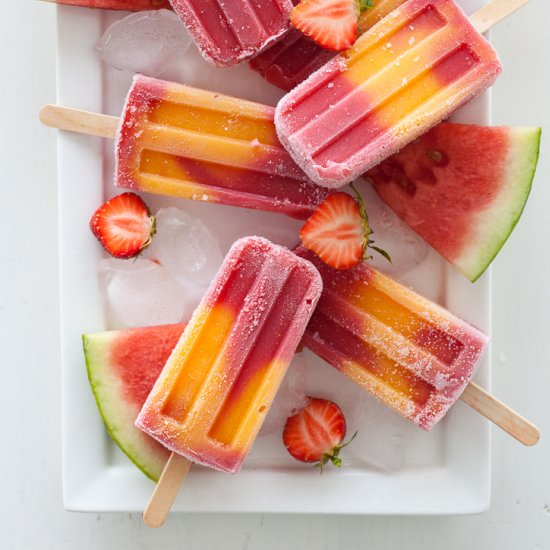 Strawberry Watermelon Mango Pops