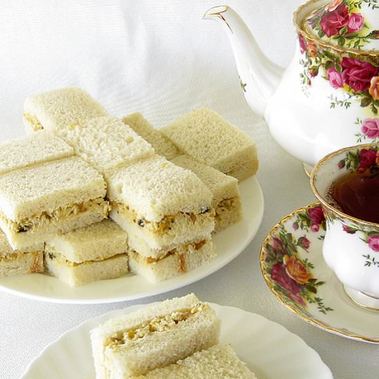 Coronation Chicken Tea Sandwiches