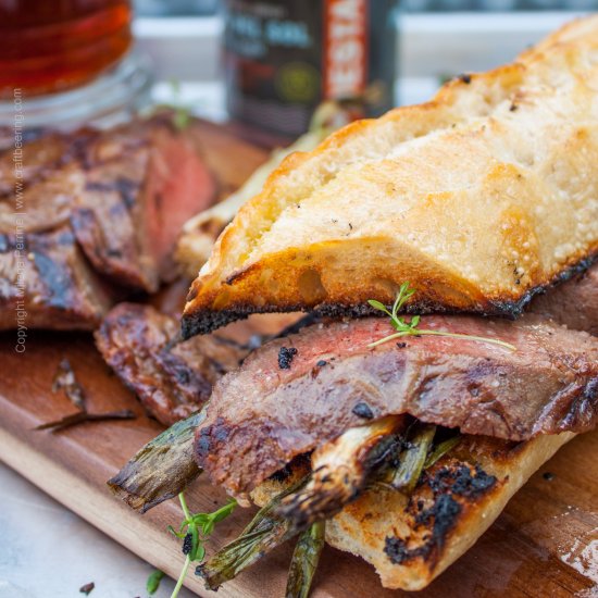 Beer Marinated Steak Sandwich