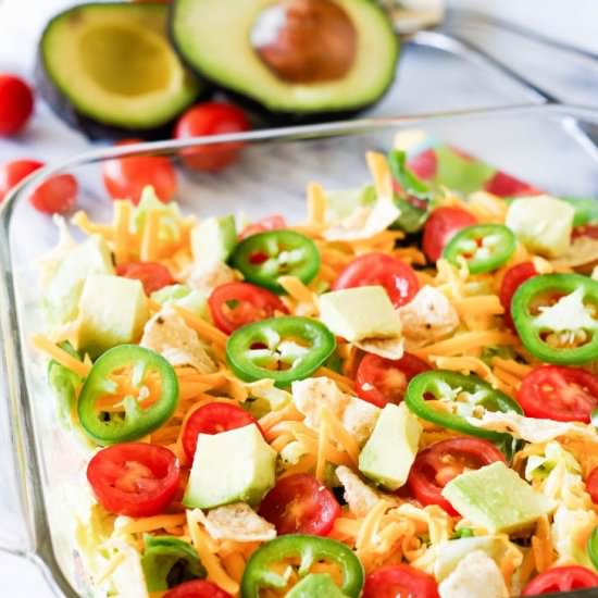 Layered Buffalo Chicken Salad