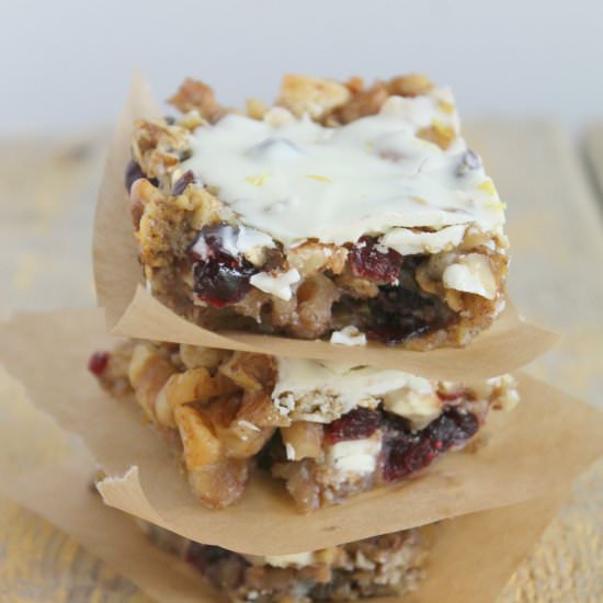 Lemon Cranberry Walnut Bars