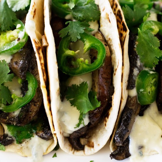 Roasted Balsamic Portabello Tacos