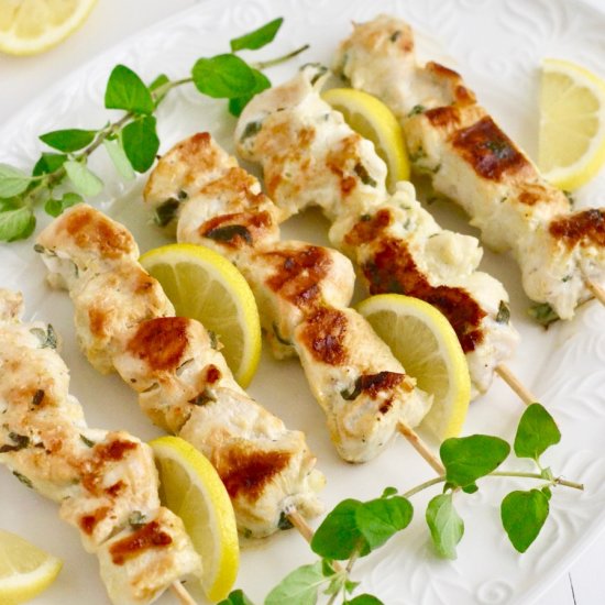 Greek Lemon Chicken Skewers