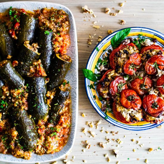 Israeli Stuffed Tomato & Courgettes