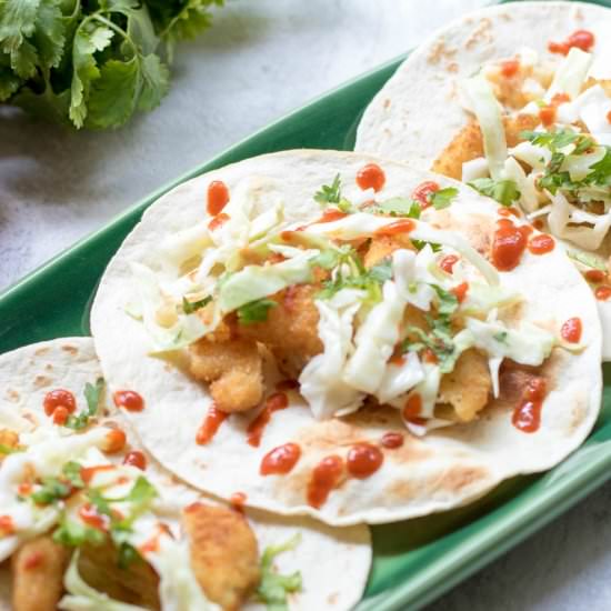 Asian Fish Tacos with Ginger Slaw