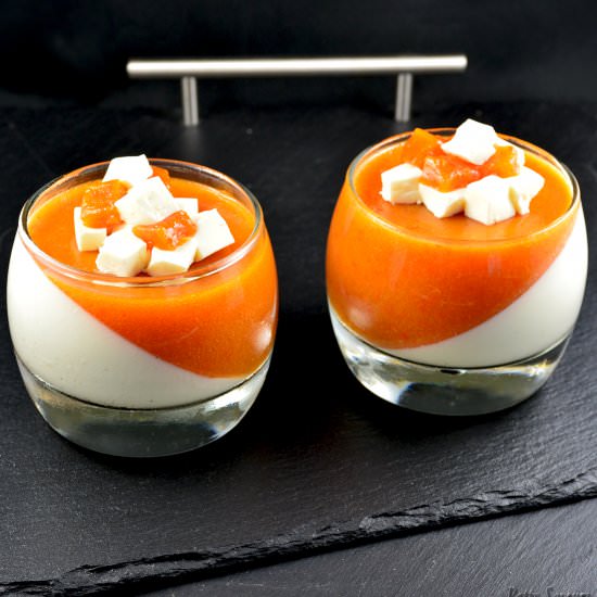 Apricot and vanilla Panna Cotta