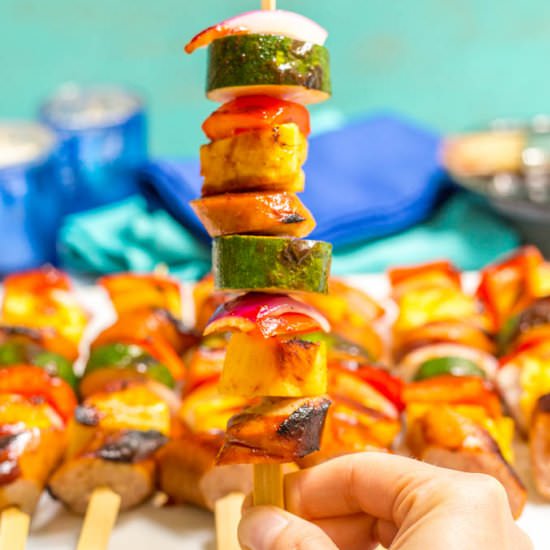 Sausage pineapple kabobs