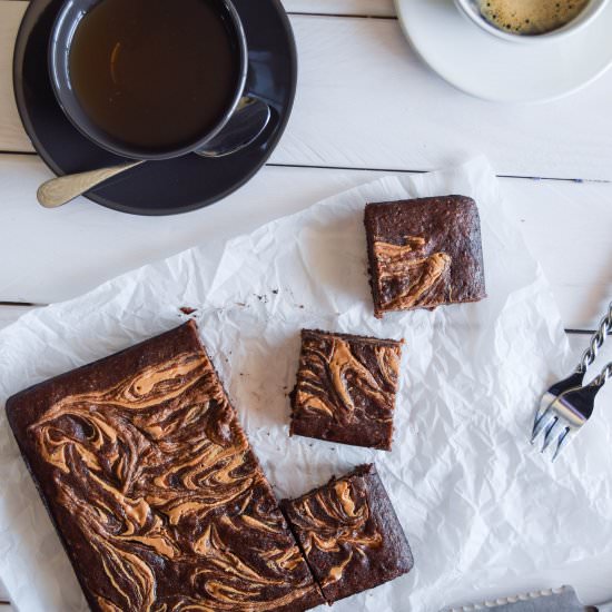 banana brownie with peanut butter