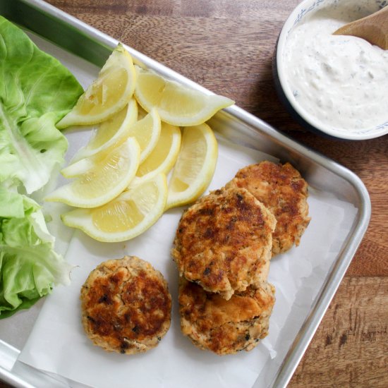 Salmon Cake Lettuce Wraps