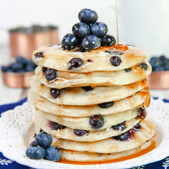 Greek Yogurt Blueberry Pancakes