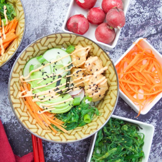 Spicy Shrimp Poke Bowls