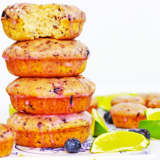 Blueberry Lime Baked Doughnuts