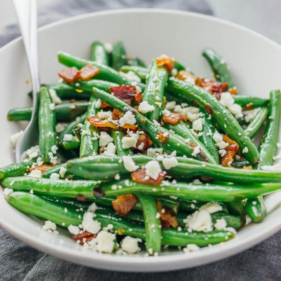 Garlic Green Beans with Bacon