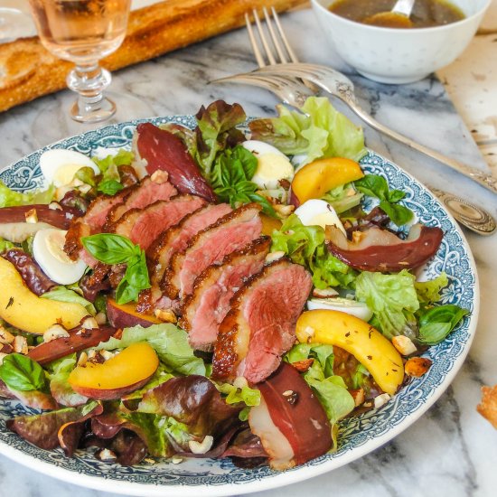 Salad with Duck Magret & Peaches