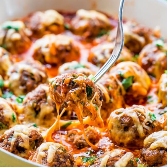 Enchilada Meatball Bake