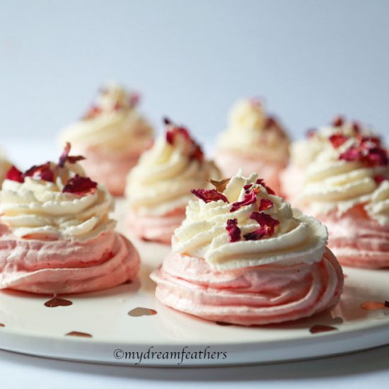 Rose Pavlova Cakes