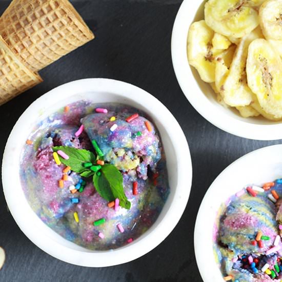 Galaxy Rainbow Banana Ice Cream