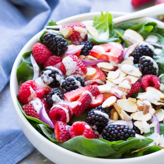 Triple Berry Spinach Salad