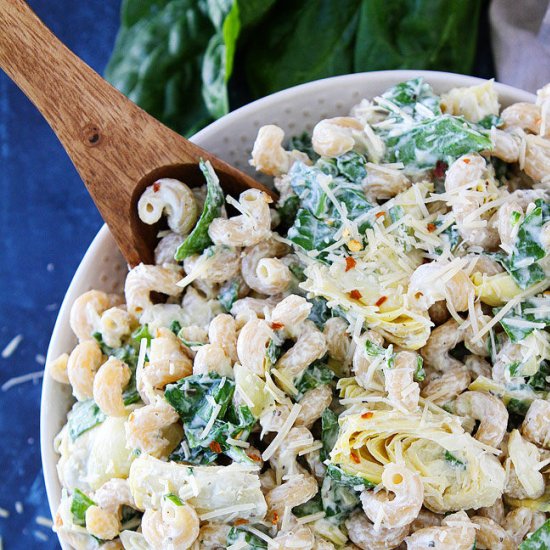 Spinach Artichoke Pasta Salad