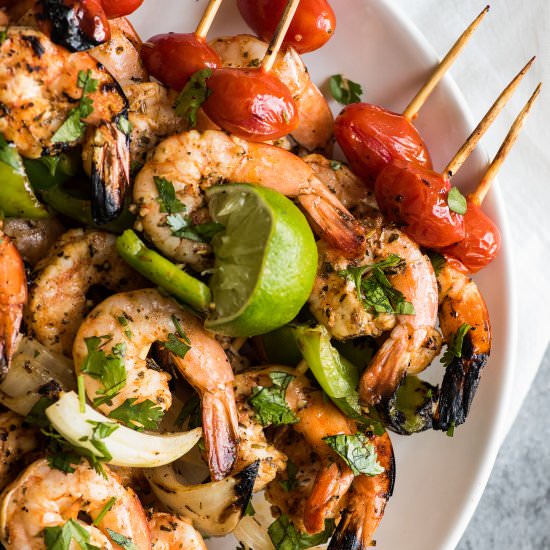 Grilled Garlic Herb Shrimp Skewers