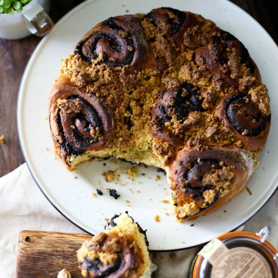 chocolate pistachio brioche