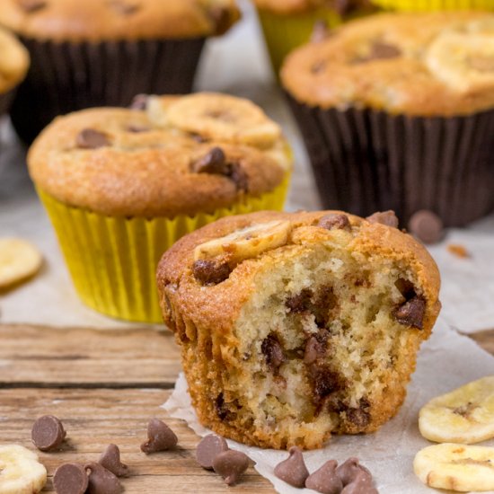 Bakery Style ChocChip Banana Muffin