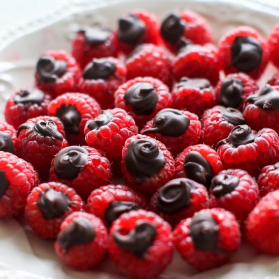 Vegan Chocolate Filled Raspberries