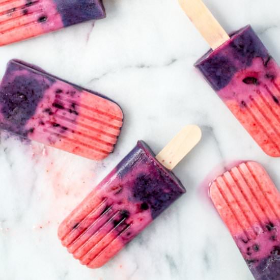 Mixed Berry Yogurt Popsicles