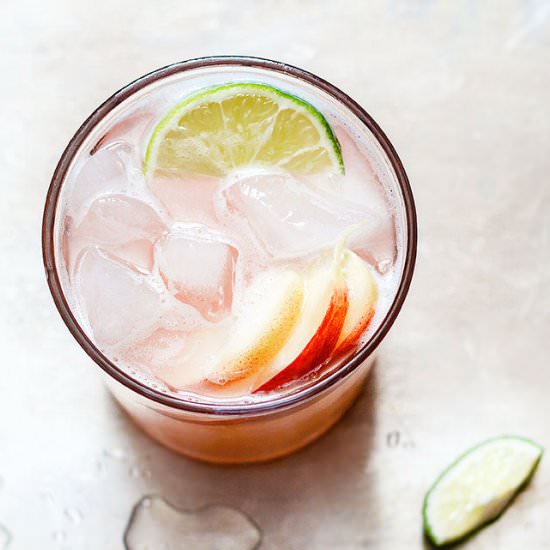 Homemade Lemonade with Fresh Peach